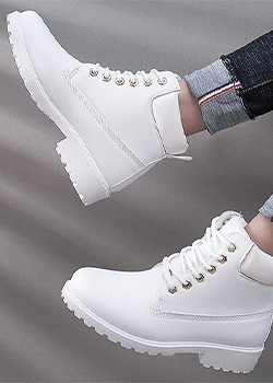 white worker boots