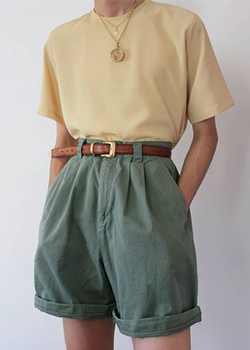 green vintage paris shorts