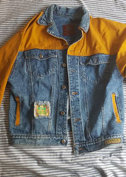 yellow & denim jean jacket