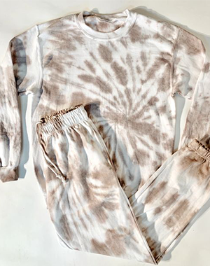 Tan Tie Dye Sweat Set